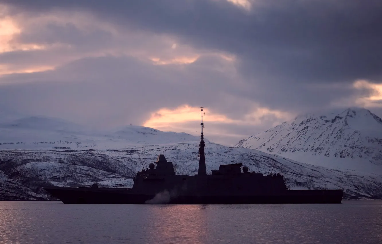 Photo wallpaper frigate, normandie, French Navy