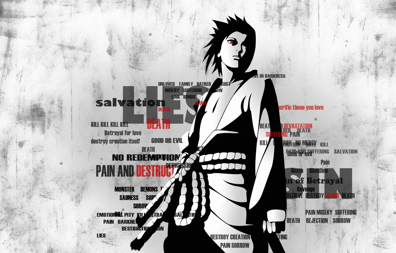 Photo wallpaper the inscription, Sasuke, sasuke, naruto shippuden