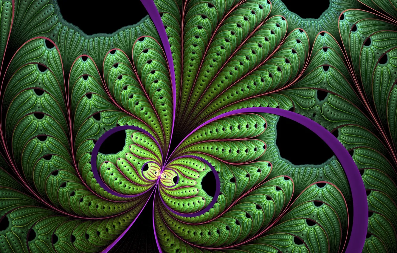 Photo wallpaper green, fractal