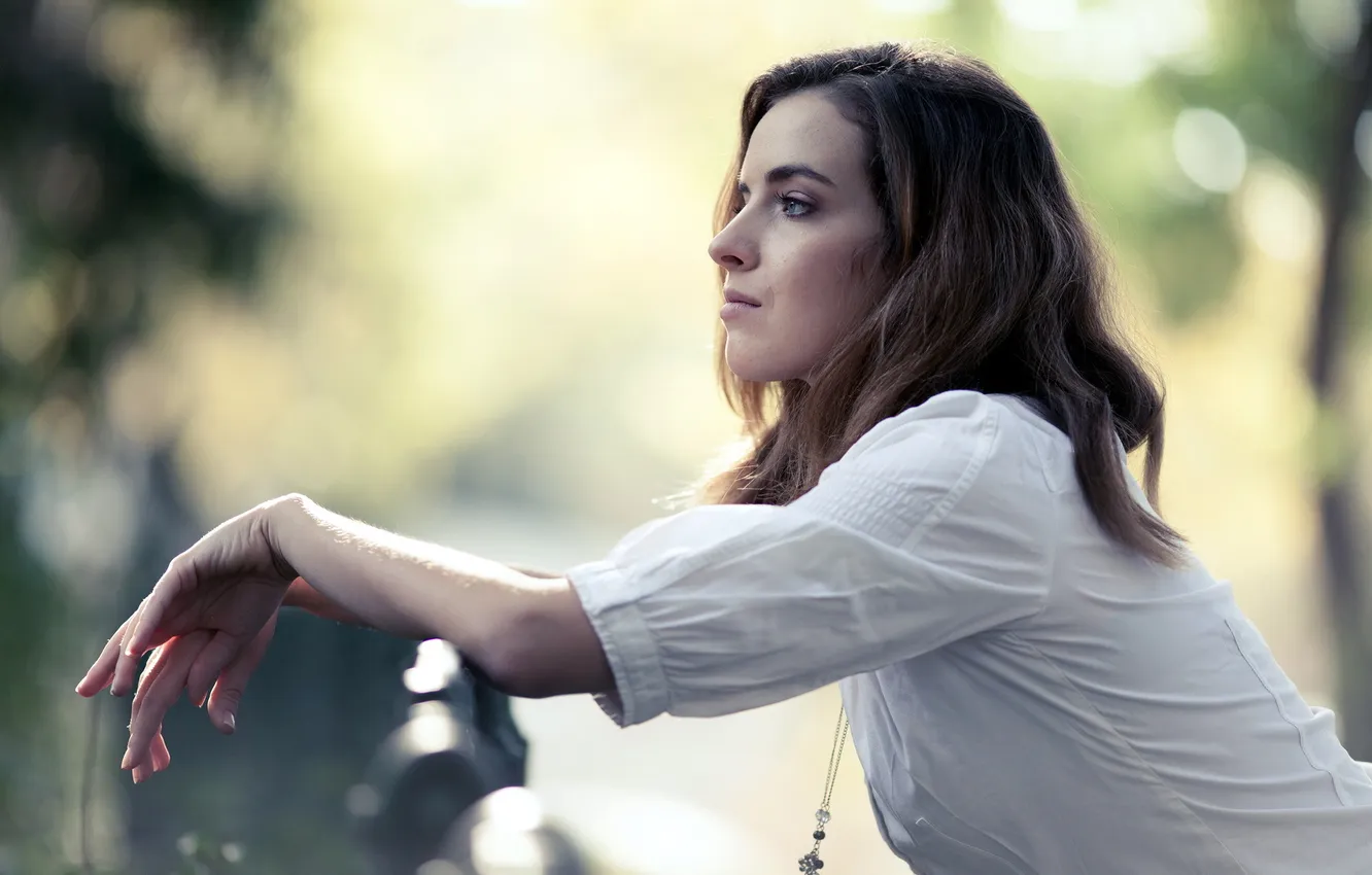 Photo wallpaper look, girl, Olivia