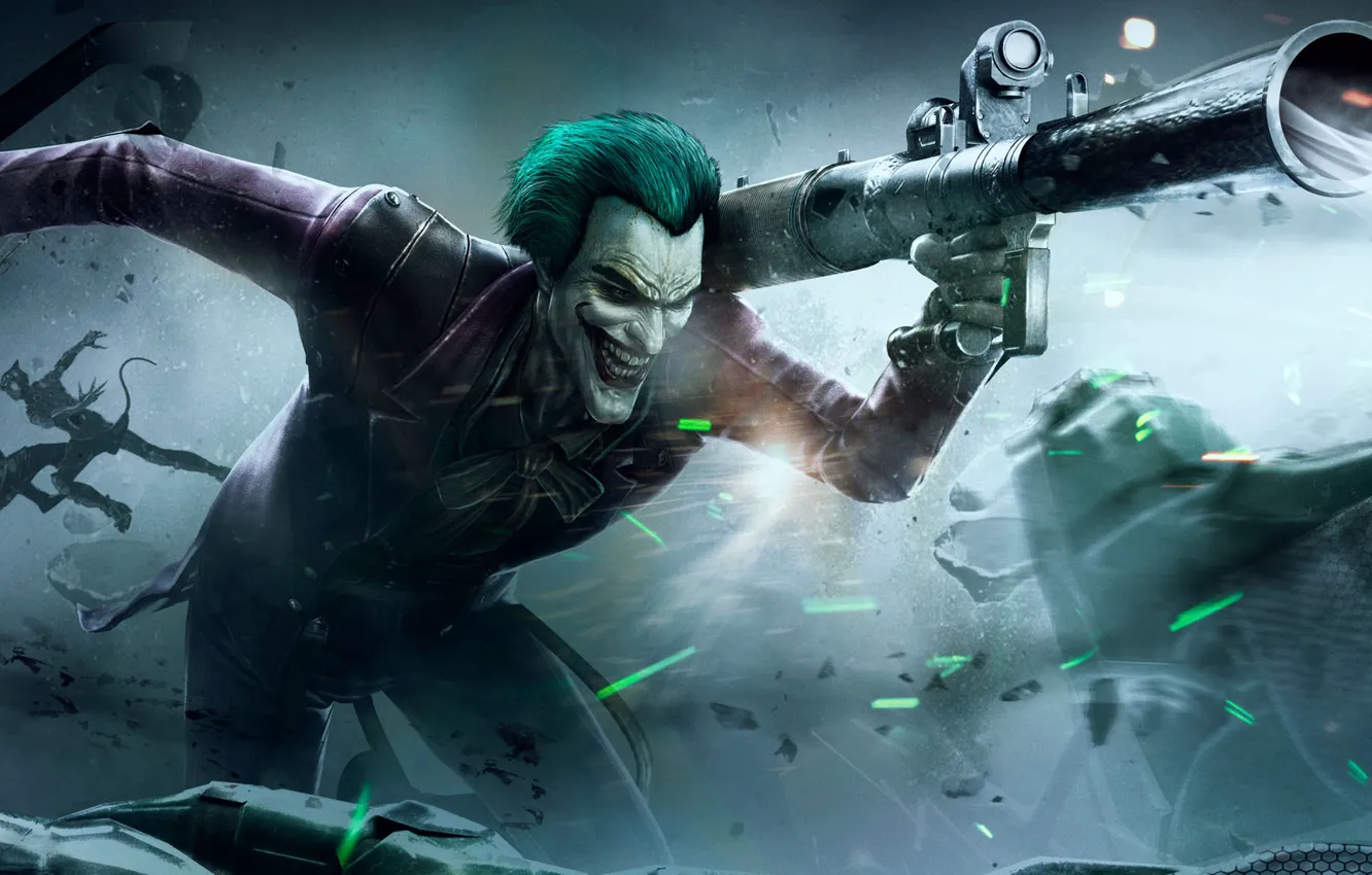 Photo wallpaper batman, Joker, injustice