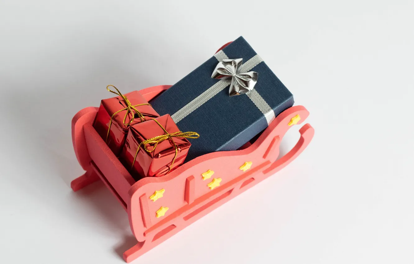 Photo wallpaper photo, gift, new year, sleigh