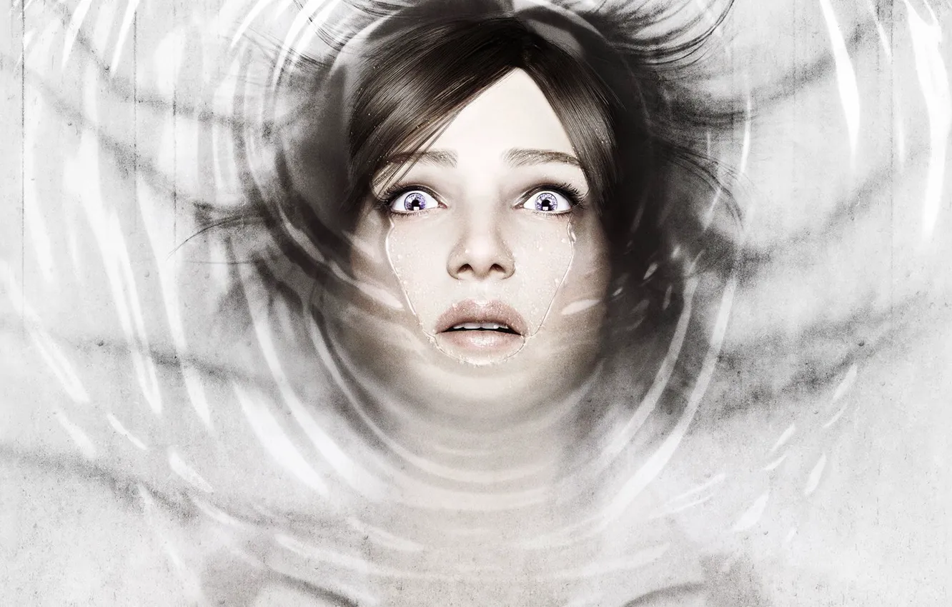 Photo wallpaper look, water, girl, fear, hair, detective, DLC, Bethesda Softworks
