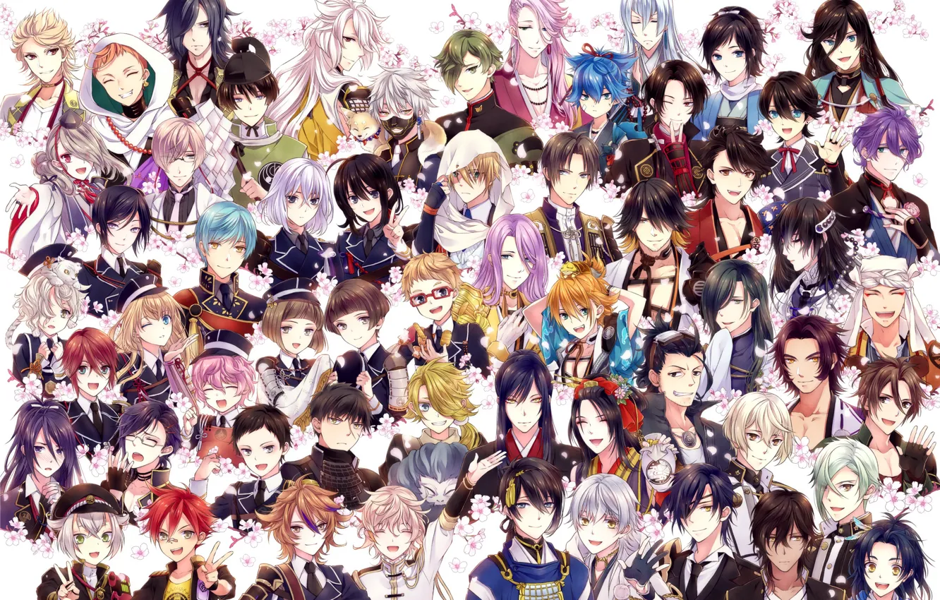 Photo wallpaper Touken Ranbu, Ichigo Hitofuri, Iwatooshi, Jiroutachi, Monoyoshi Sadamune, Sohayanotsurugi, Kousetsu Samonji, Eri Uduki
