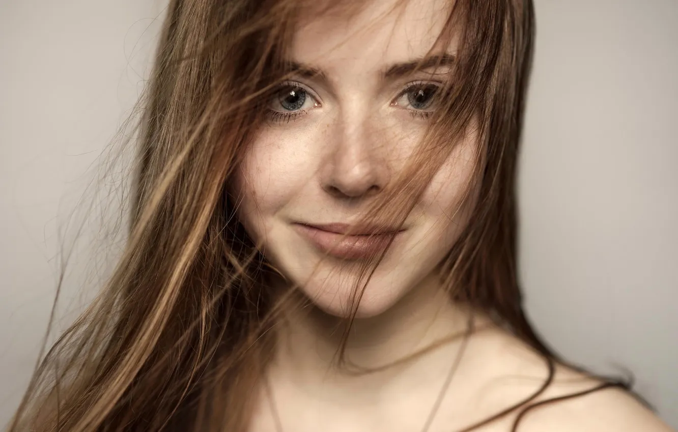 Photo wallpaper smile, freckles, Lea