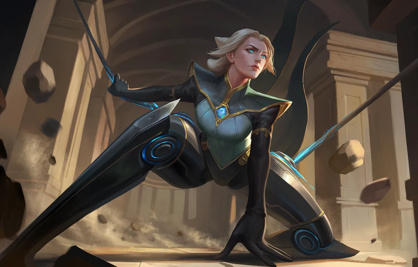 Photo wallpaper League of Legends, look, stand, Camille, girl