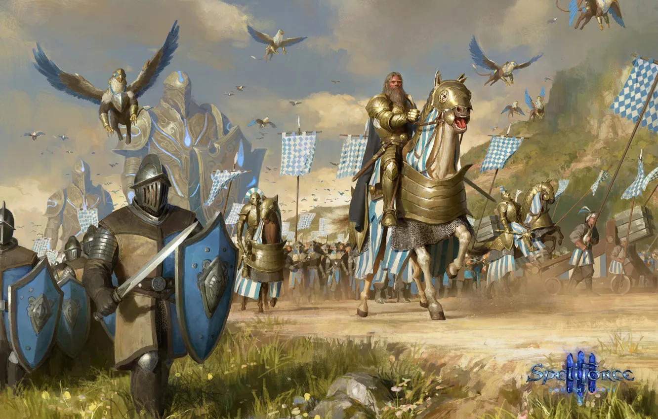 Photo wallpaper warrior, hike, spellforce, army, Human army