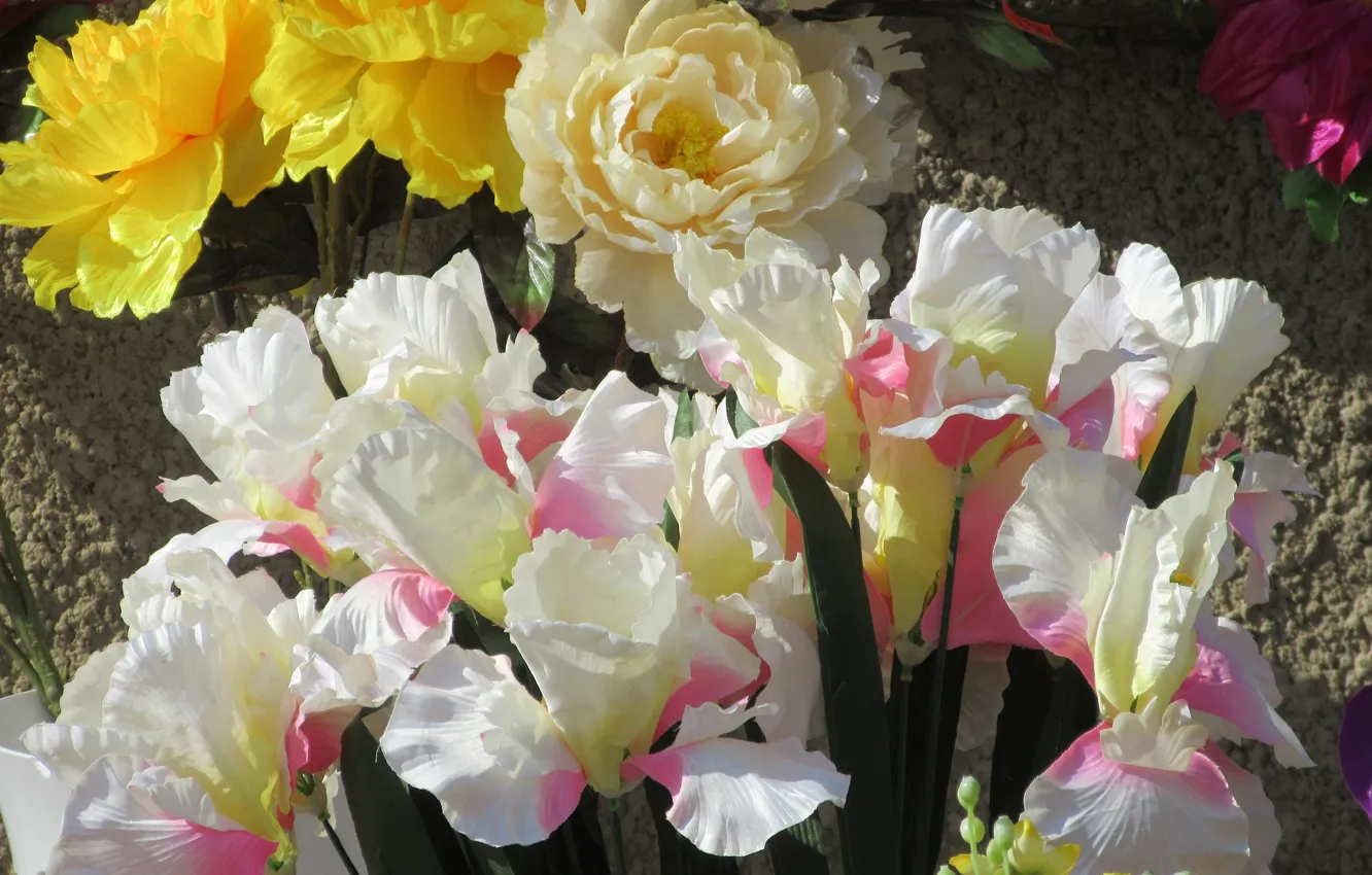 Photo wallpaper Tulips, artificial flowers, Meduzanol ©, Spring 2018
