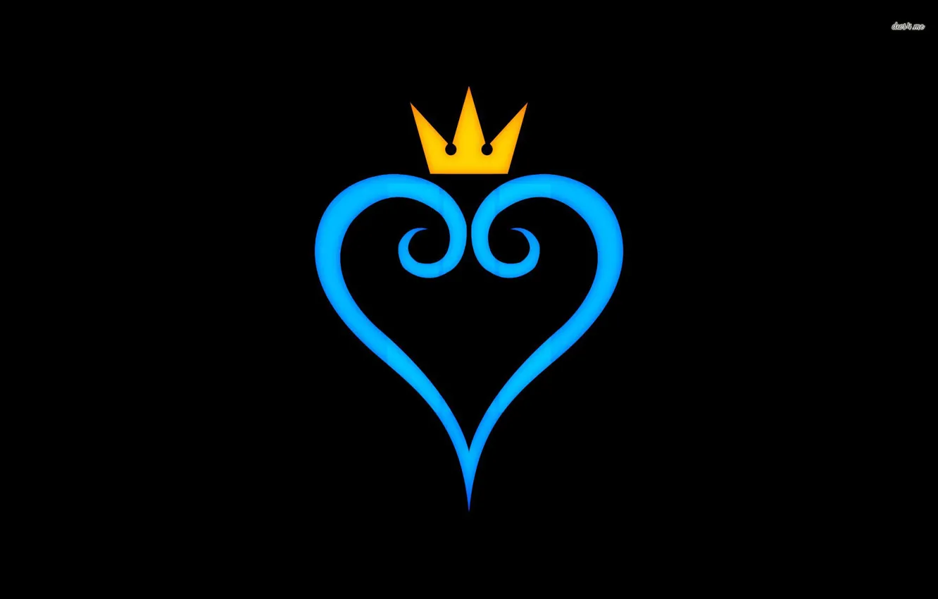 Photo wallpaper love, black, blue, kingdom hearts