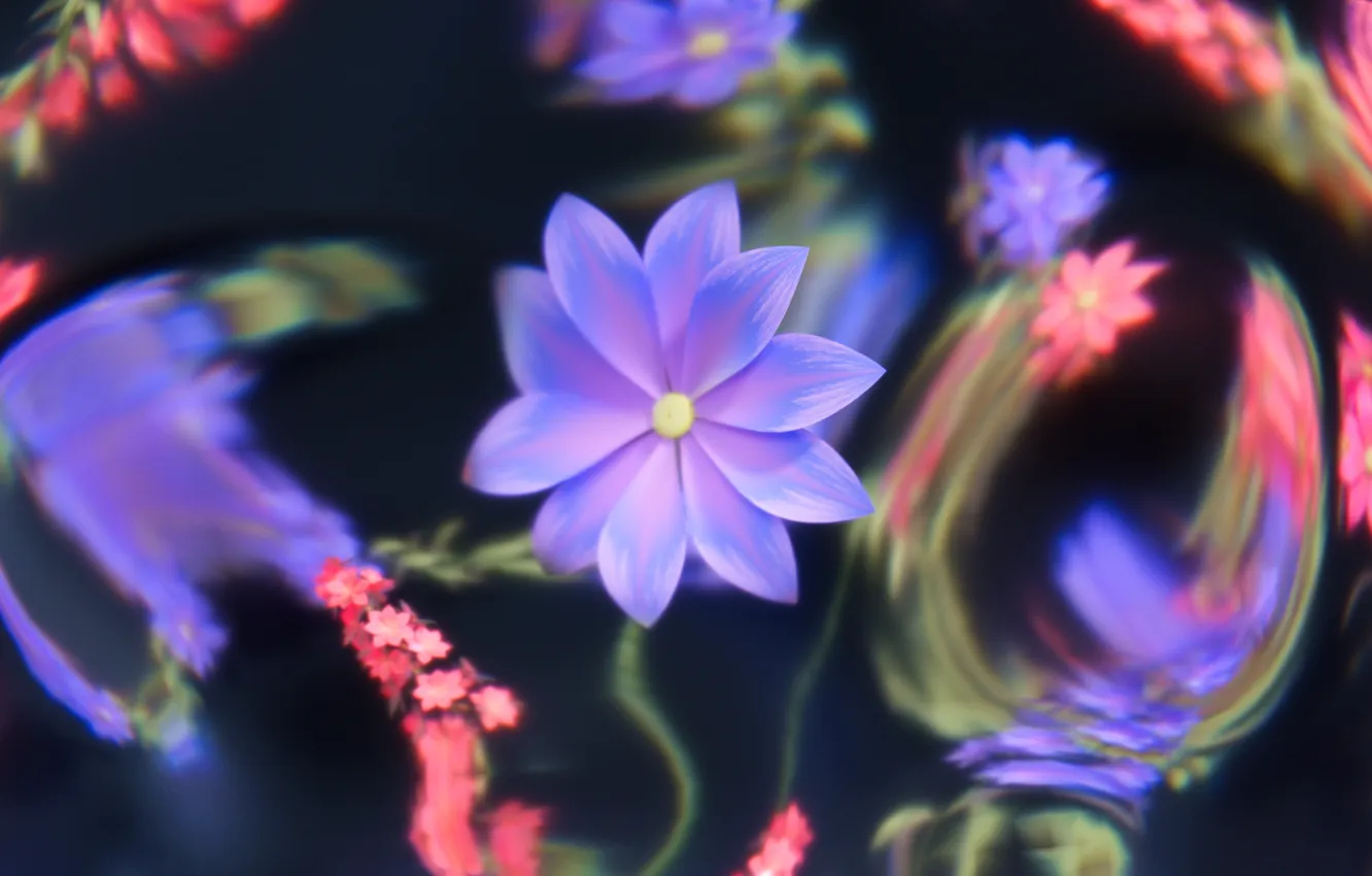 Photo wallpaper flowers, bokeh, Ethereal, Purple aesthetic, Luminous, Floral Background