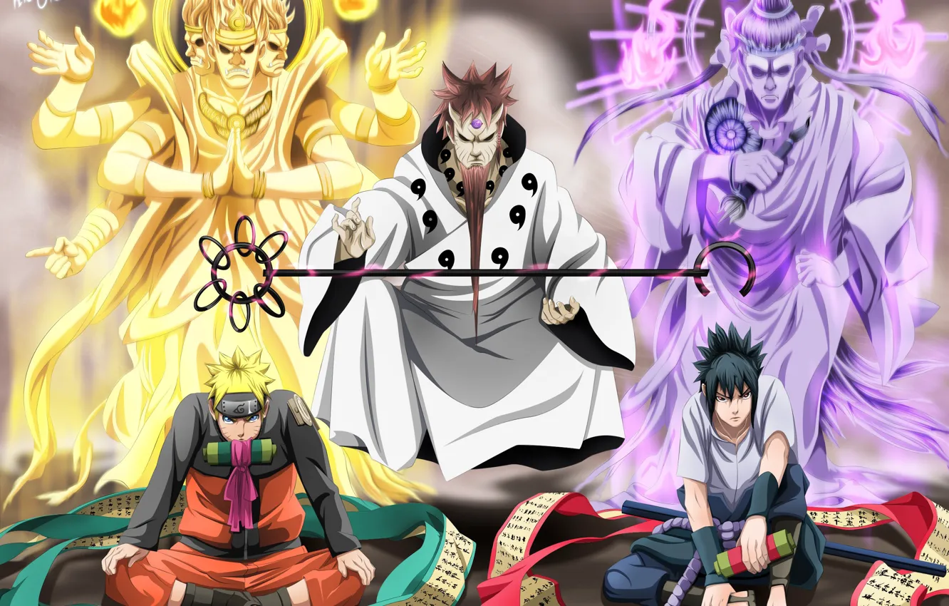 Photo wallpaper Naruto, Sasuke Uchiha, Naruto Uzumaki