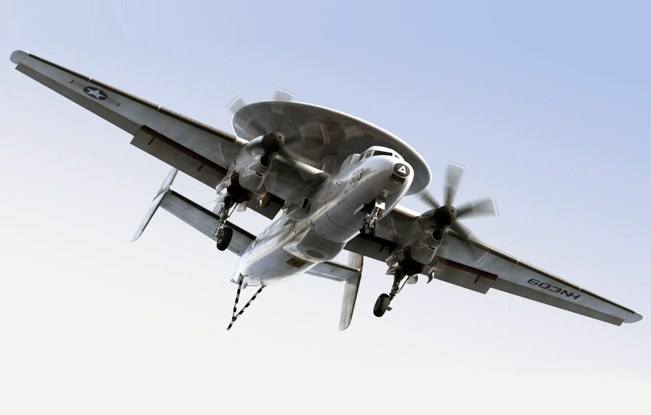Photo wallpaper flight, scout, radar, E-2C HawkEye