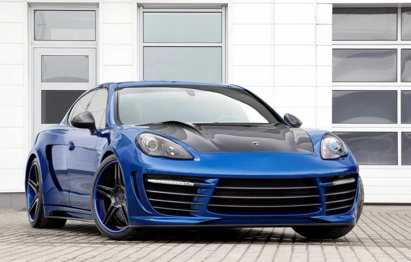 Photo wallpaper blue, tuning, Windows, Porsche, Panamera, GTR, drives, Porsche