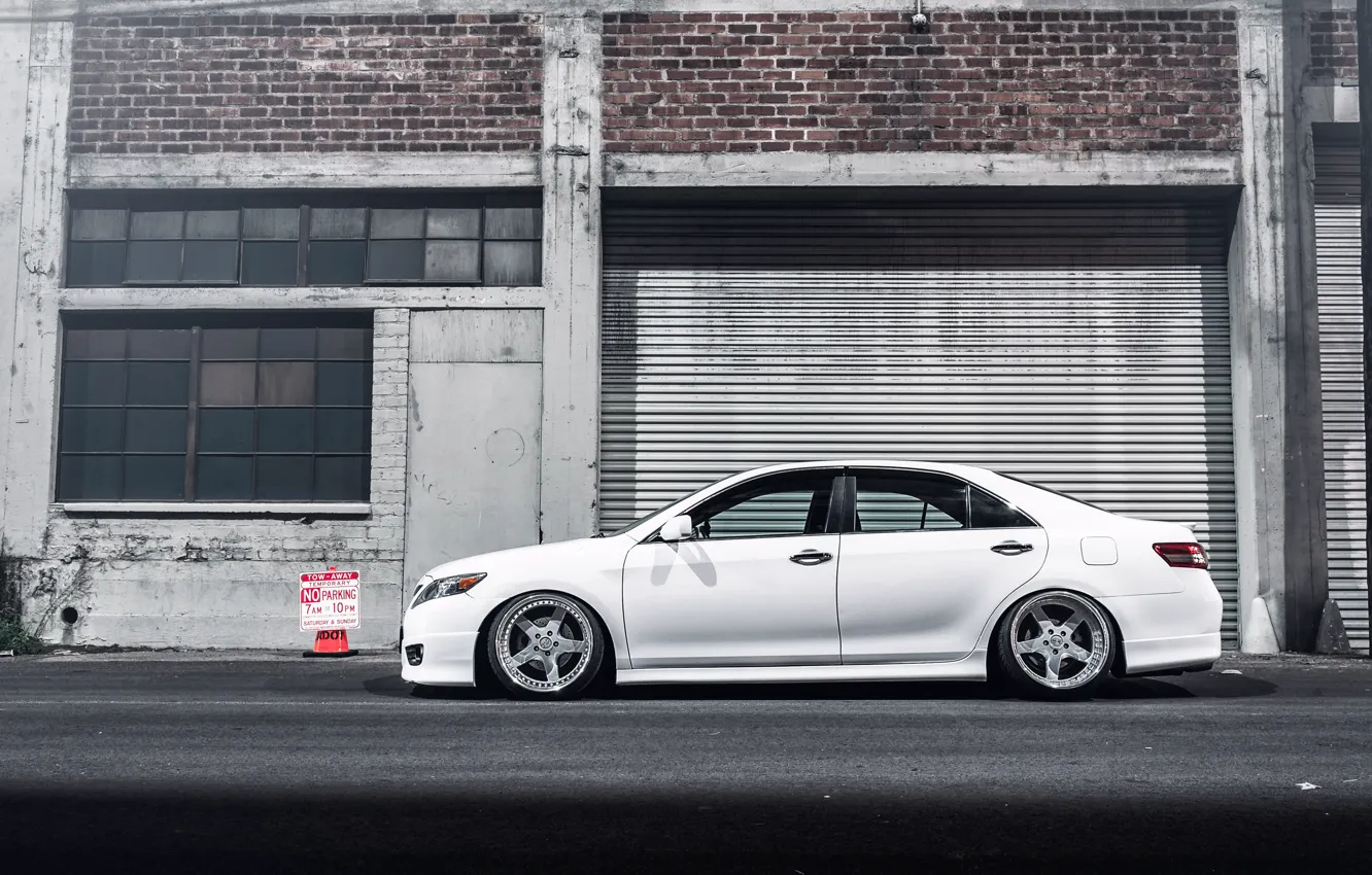 Photo wallpaper profile, white, toyota, Toyota, camry, Camry, stance