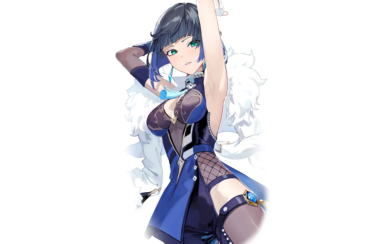 Photo wallpaper girl, sexy, boobs, anime, pretty, babe, thigh, armpit