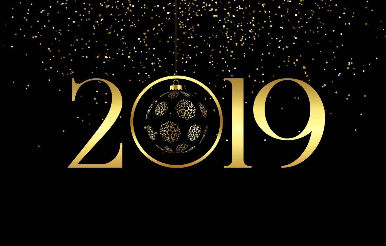 Photo wallpaper gold, new year, figures, golden, black background, black, background, New Year