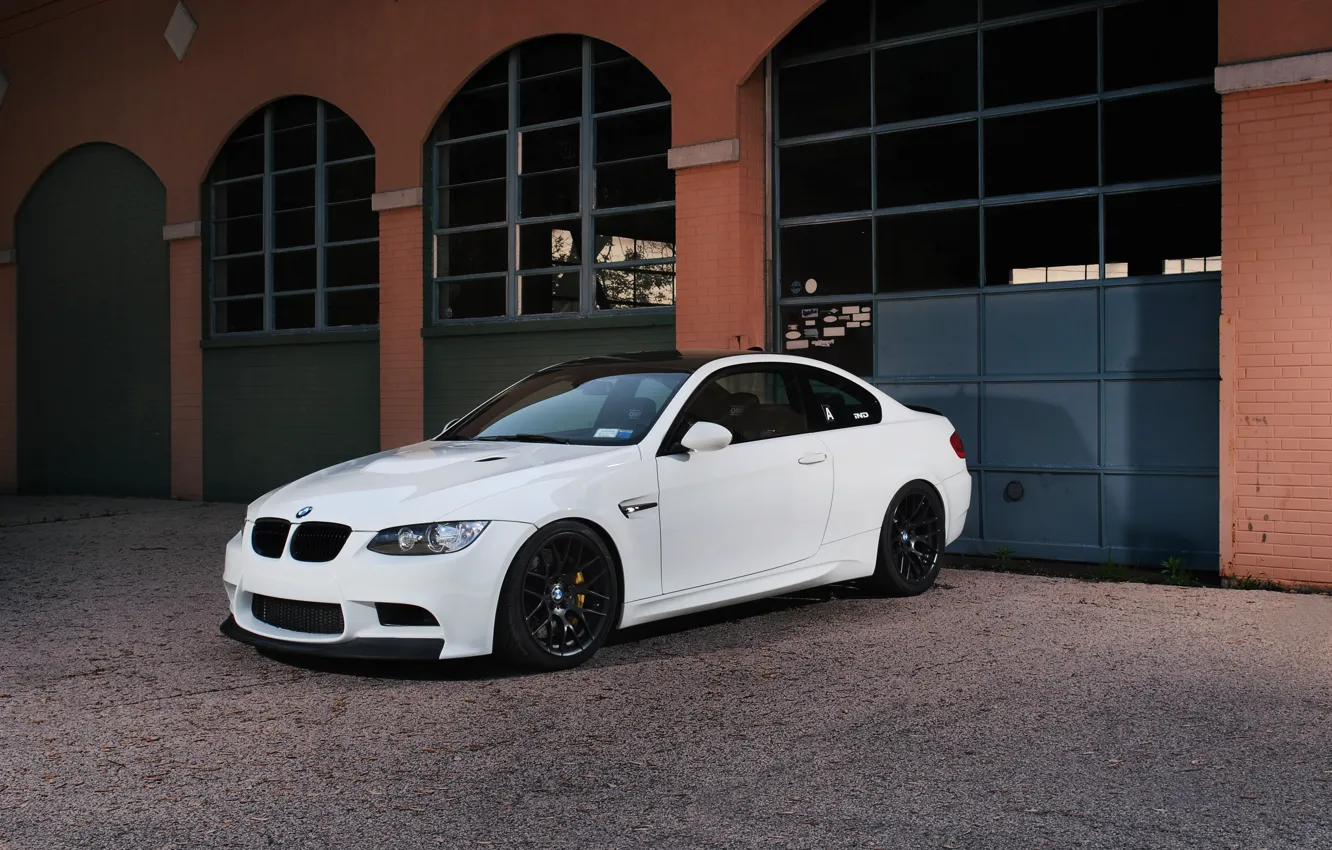 Photo wallpaper white, reflection, black, bmw, BMW, coupe, white, drives