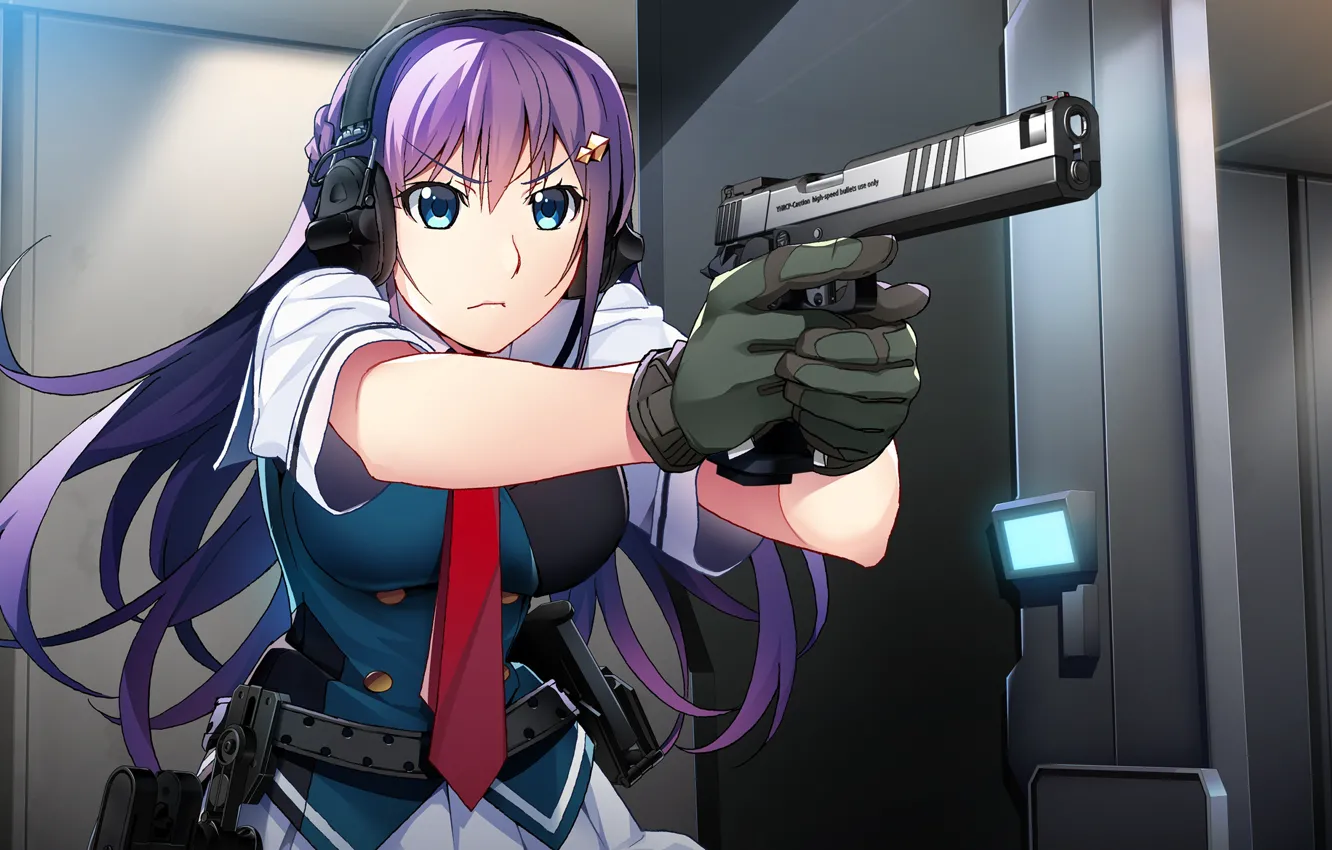 Photo wallpaper look, girl, weapons, Grisaia: Phantom Trigger