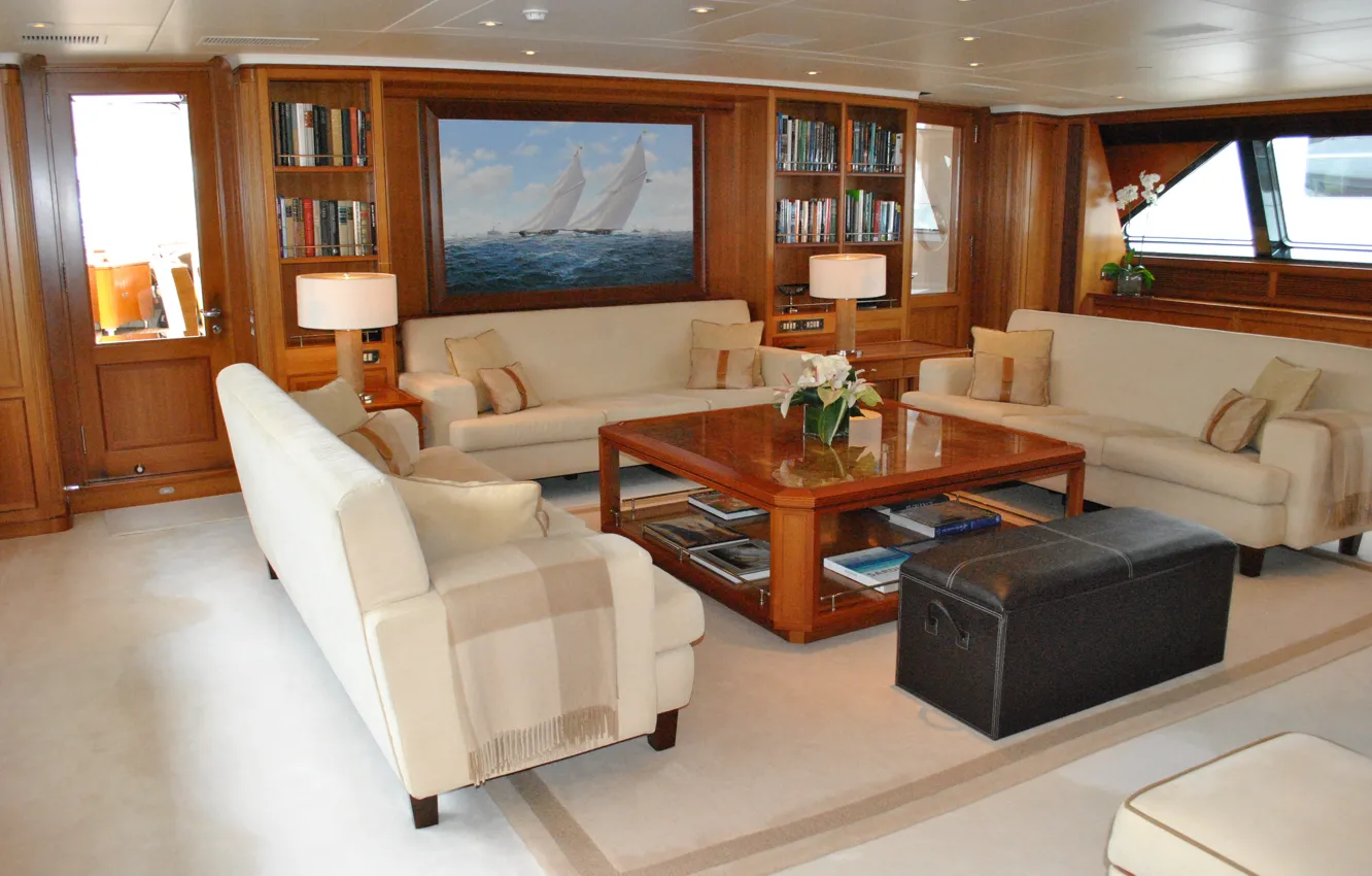 Photo wallpaper design, style, interior, yacht, salon, Suite