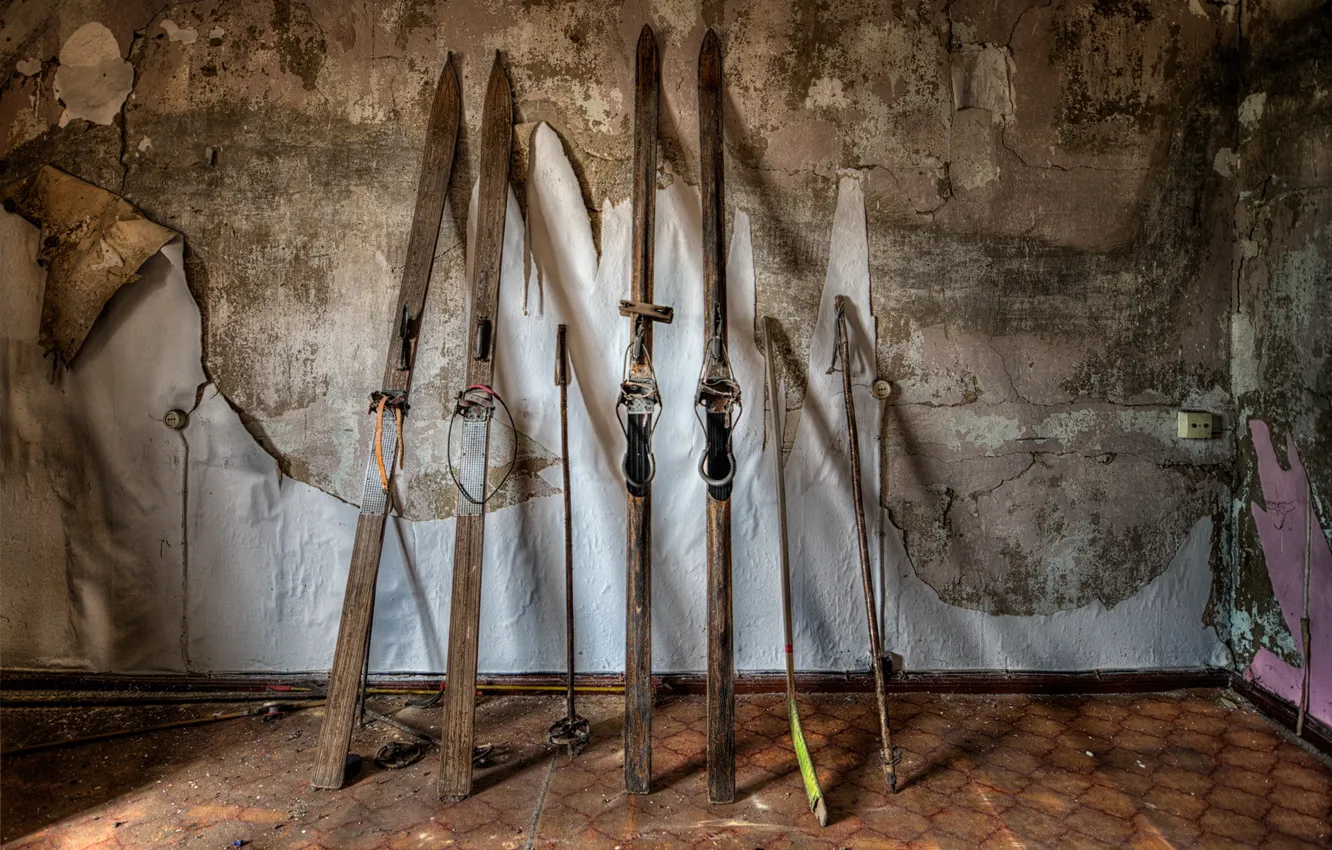Photo wallpaper sport, ski, stick