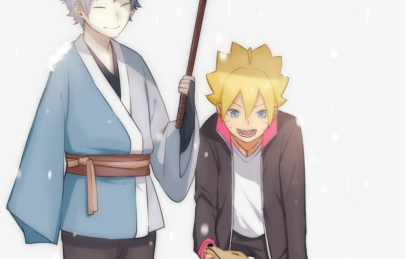 Photo wallpaper dog, umbrella, Naruto, Naruto, Boruto, Mitsuki