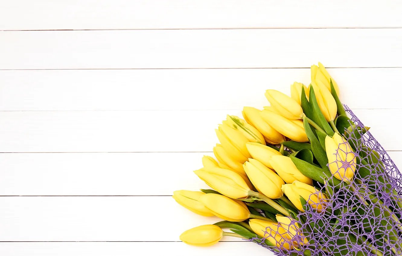 Photo wallpaper flowers, yellow, bouquet, tulips, fresh, yellow, flowers, tulips