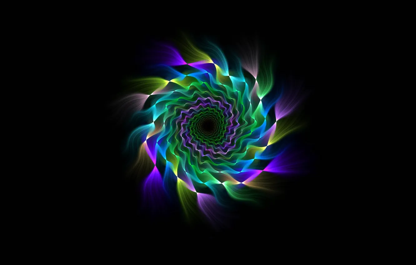 Photo wallpaper rays, pattern, color, spiral, fractal, symmetry