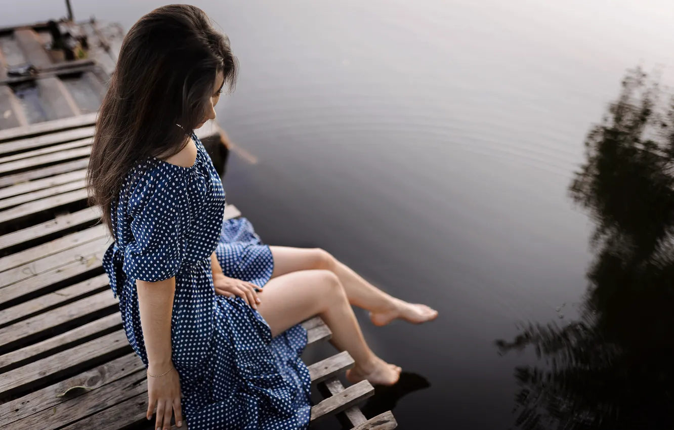 Photo wallpaper girl, dress, legs, Eugene Sukhorukov