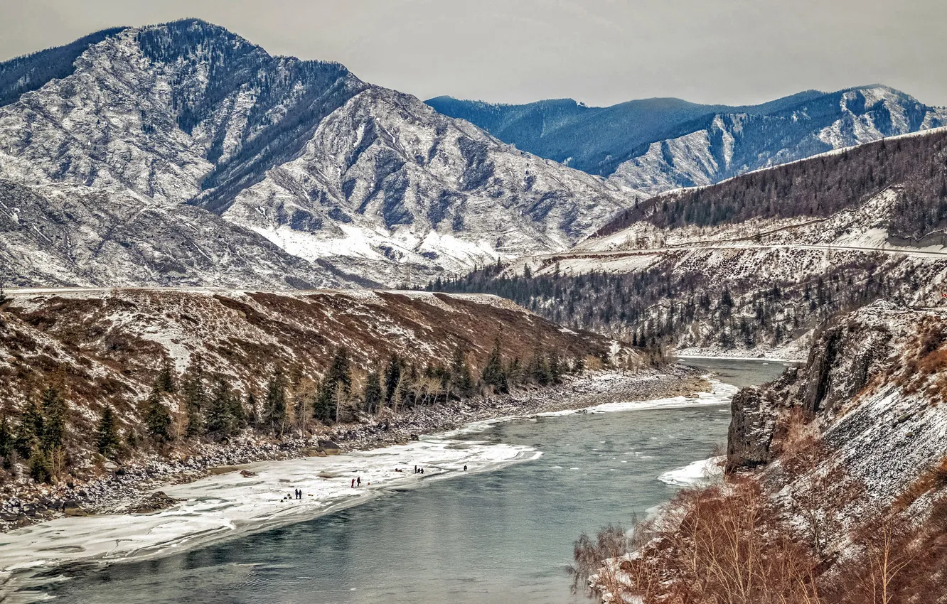 Photo wallpaper The Altai Mountains, Chuysky tract, Laura Pavlova, Katun River