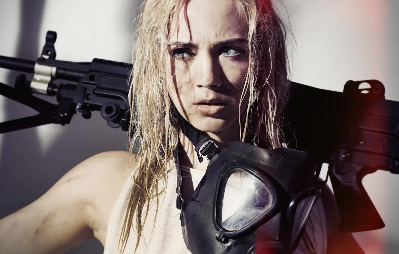 Photo wallpaper face, style, model, machine, gas mask