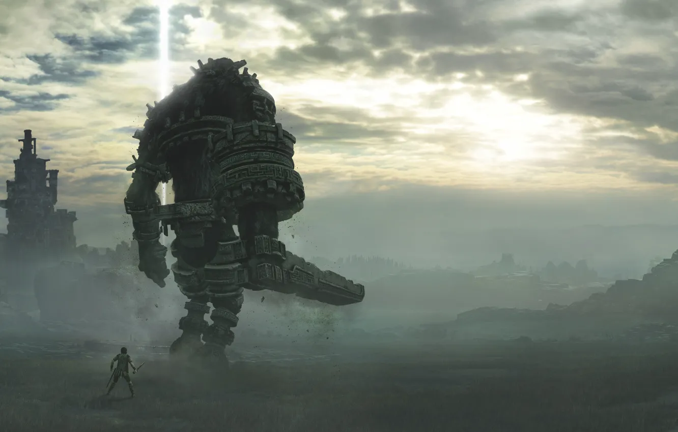 Photo wallpaper Shadow of the Colossus, Sony Interactive Entertainment, Сhasing a Сolossus