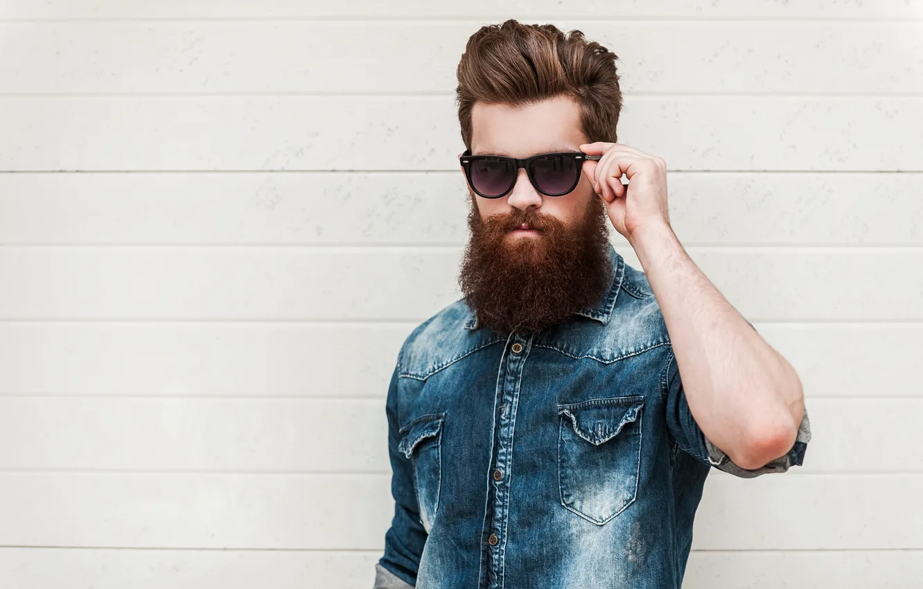 Photo wallpaper man, glasses, beard