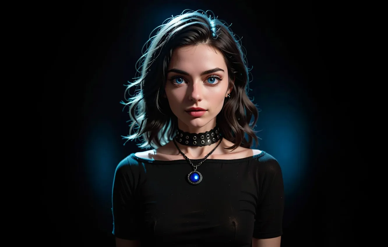 Photo wallpaper girl, pendant, chalker