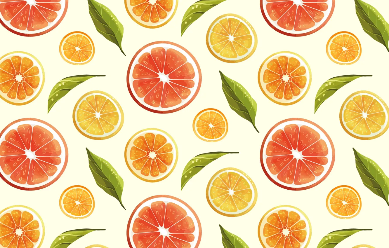 Photo wallpaper citrus, vector, texture, background, repetition