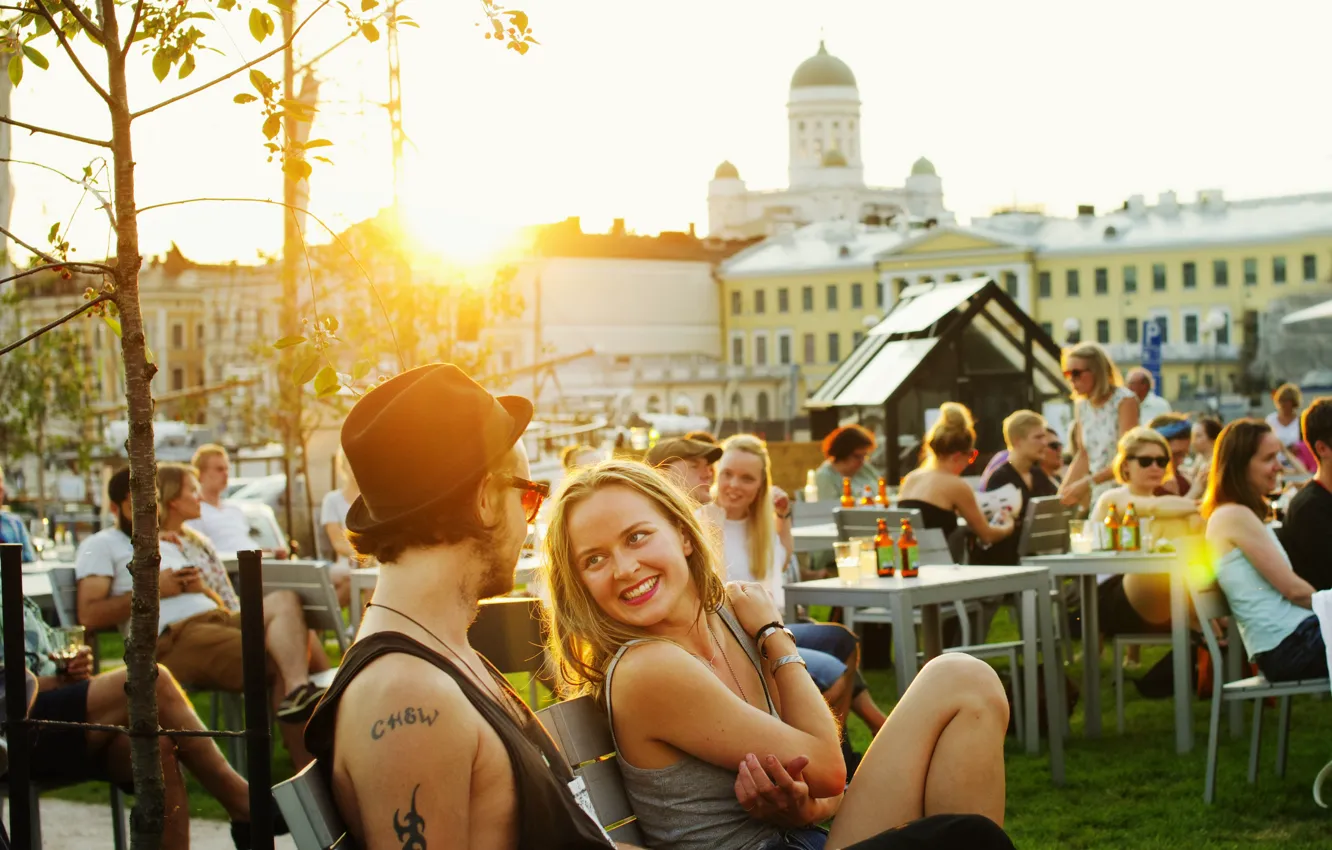 Photo wallpaper Smile, Summer, People, Finland, Summer, Finland, Helsinki, Helsinki