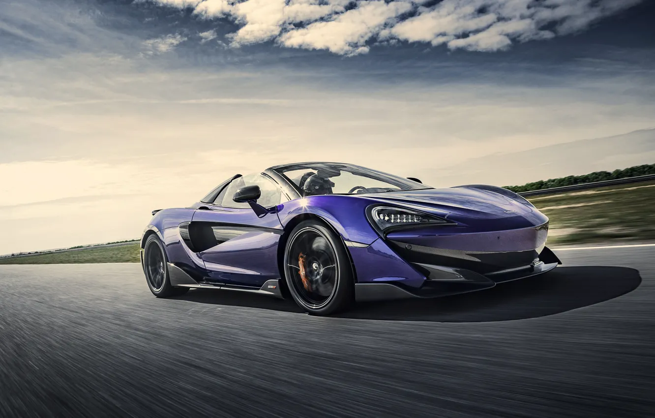 Photo wallpaper McLaren, supercar, Spider, 2019, 600LT, Lantana Purple
