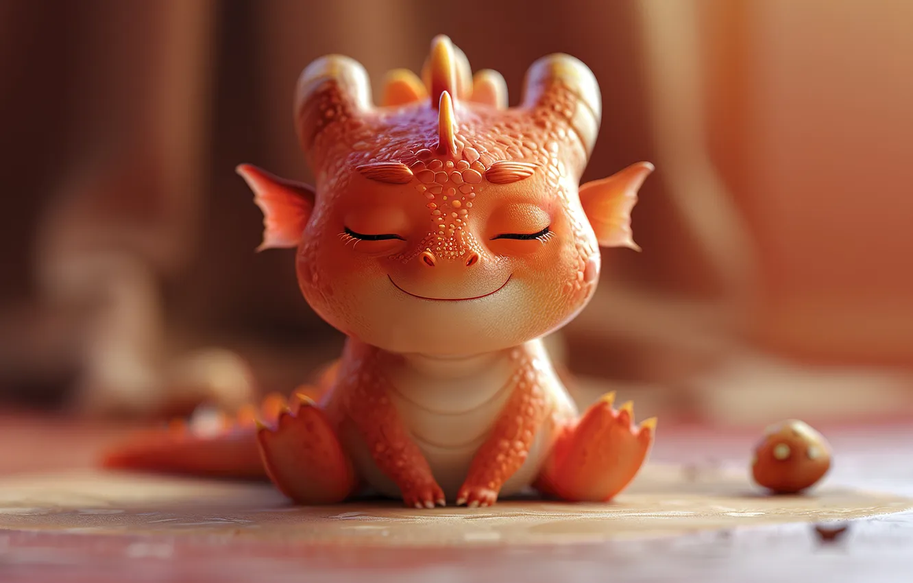 Photo wallpaper pose, dragon, meditation, fantasy, red, face, sitting, dragon