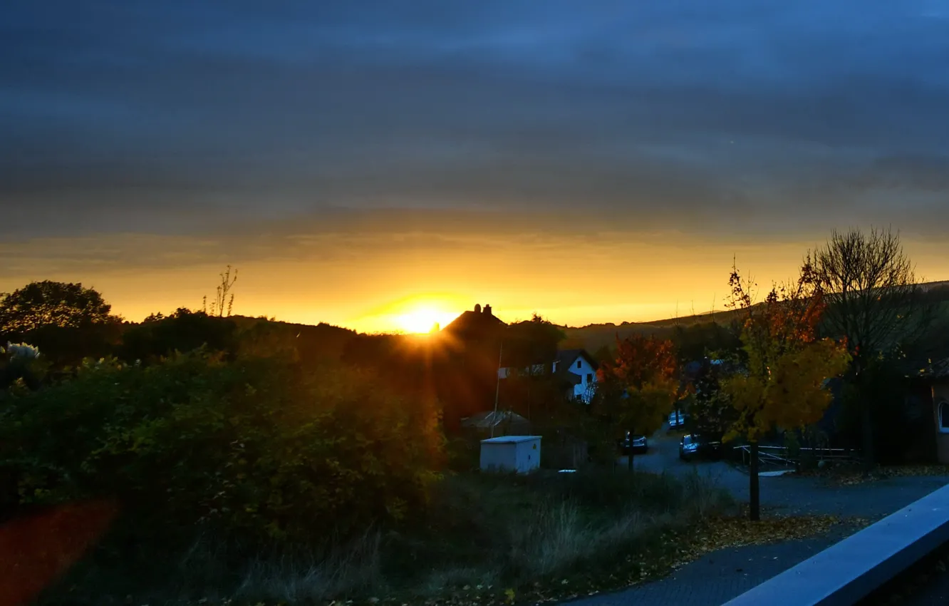 Photo wallpaper Germany, Sunrise, Eifel, Königsfeld