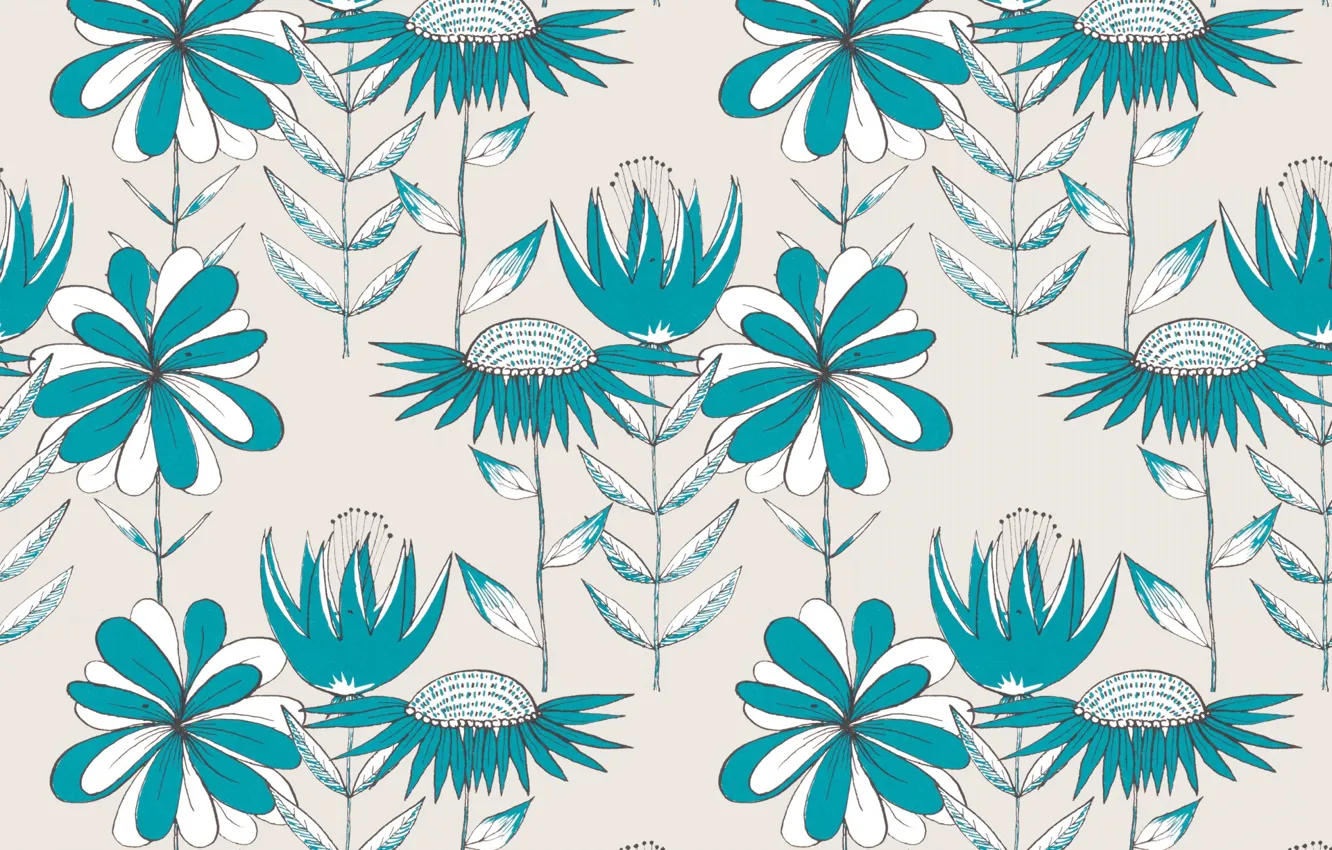 Photo wallpaper leaves, flowers, background