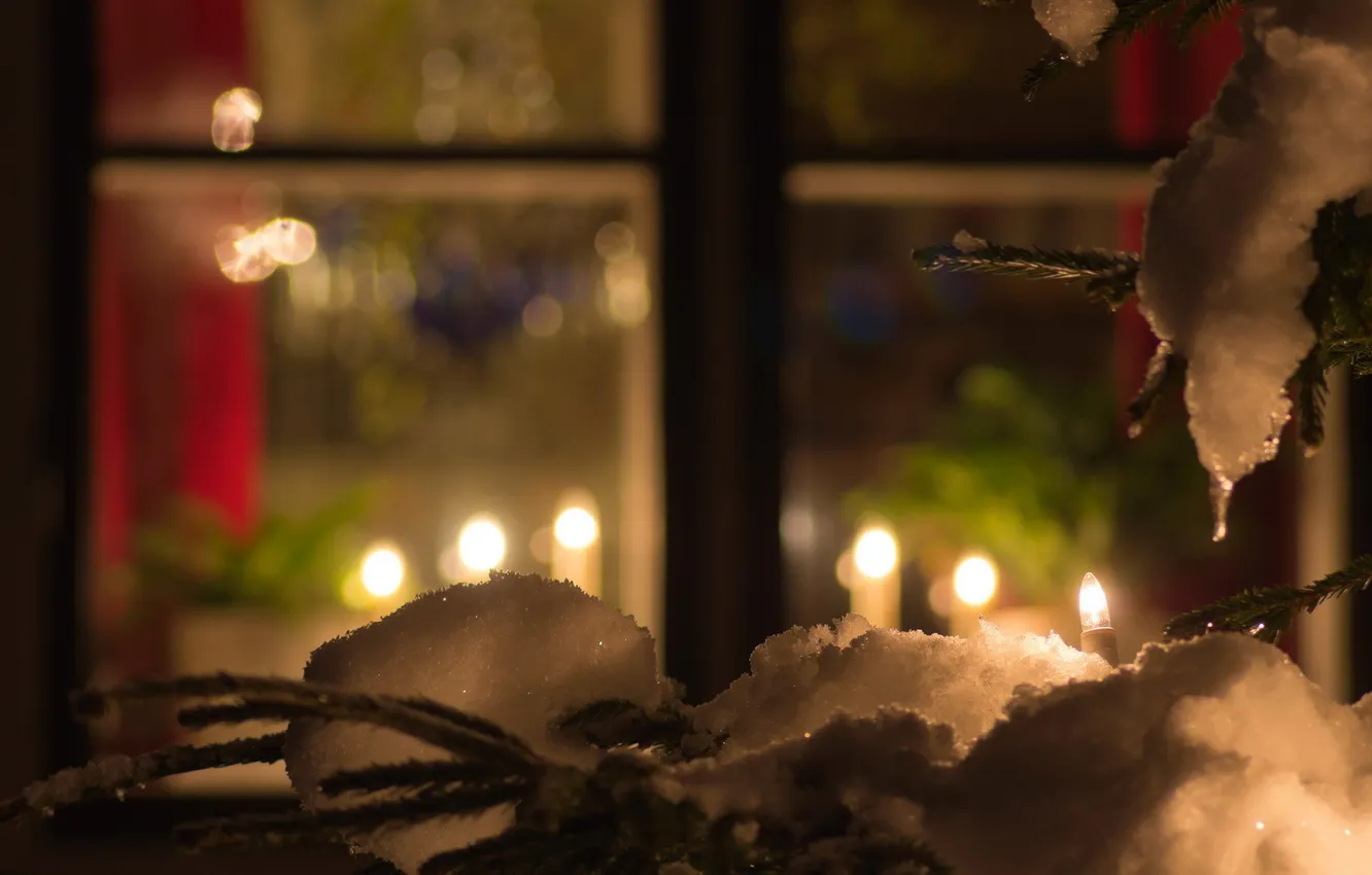 Photo wallpaper winter, mood, holiday, window