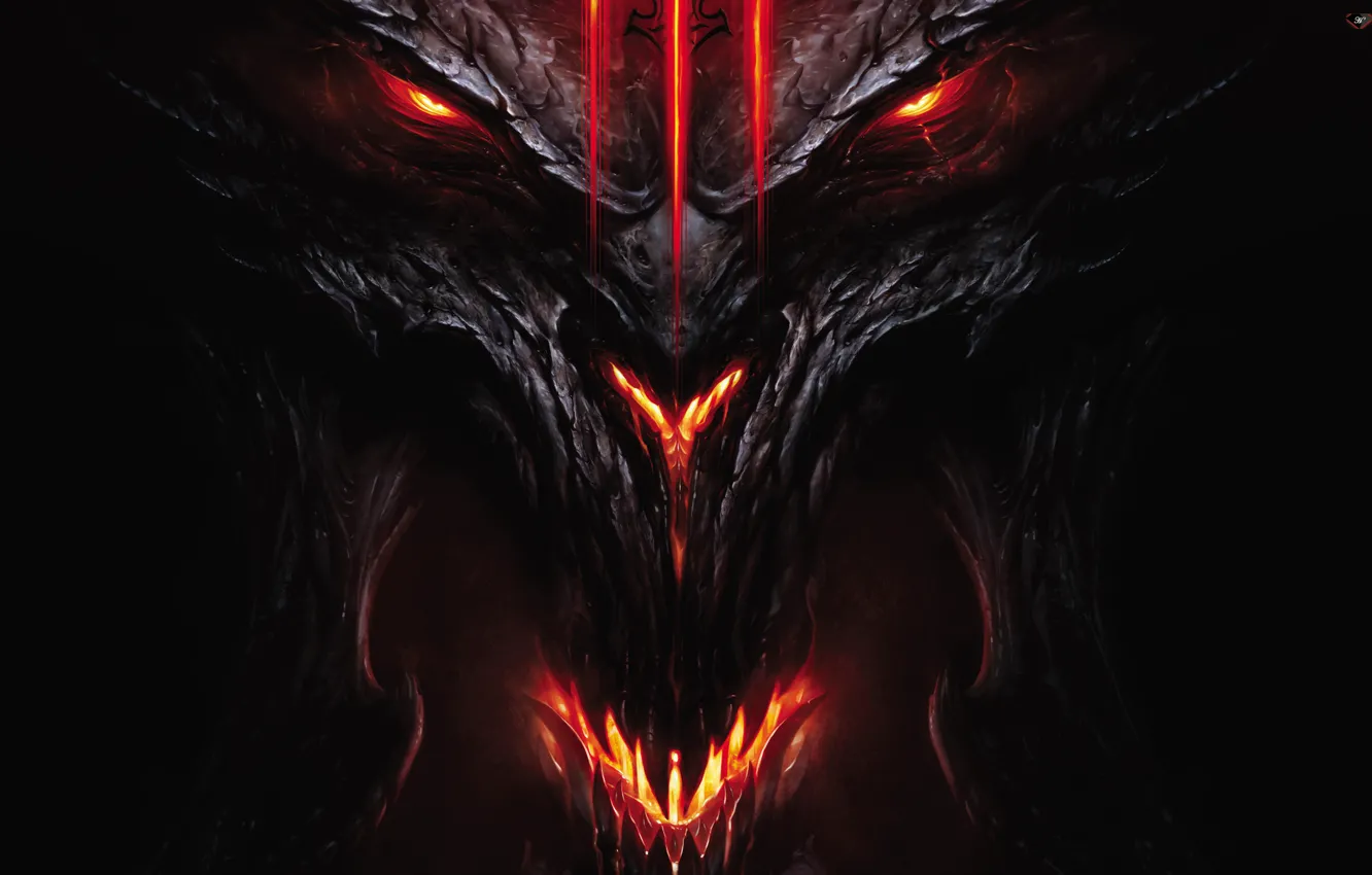 Photo wallpaper demon, Devil, Diablo 3, Diablo III, face and head