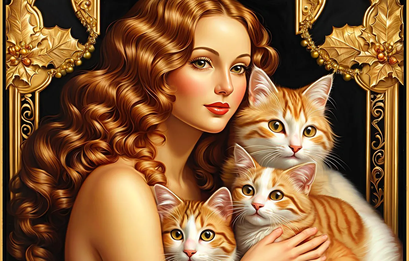 Photo wallpaper girl, AI art, neural network