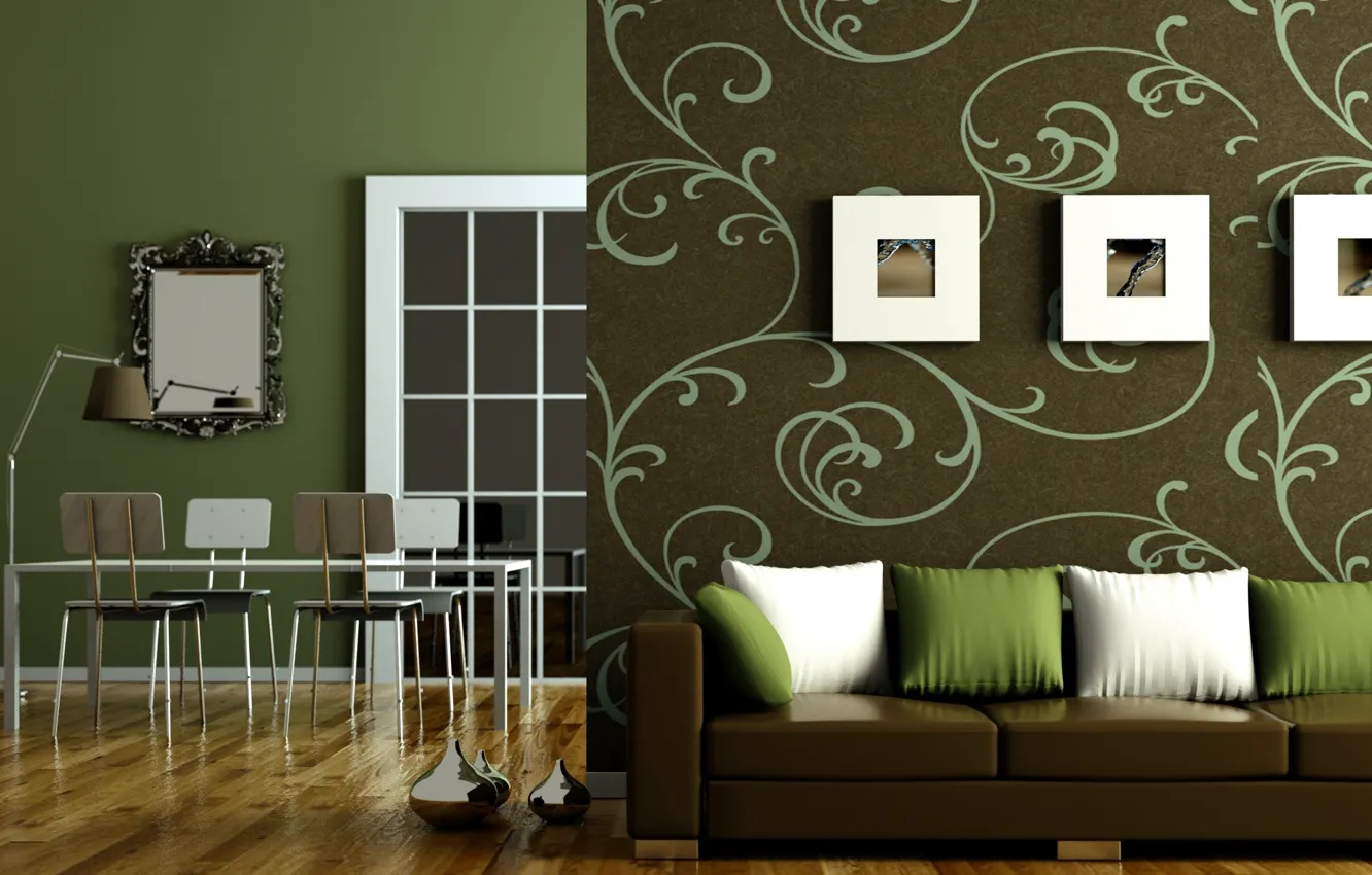 Photo wallpaper design, style, interior, living space