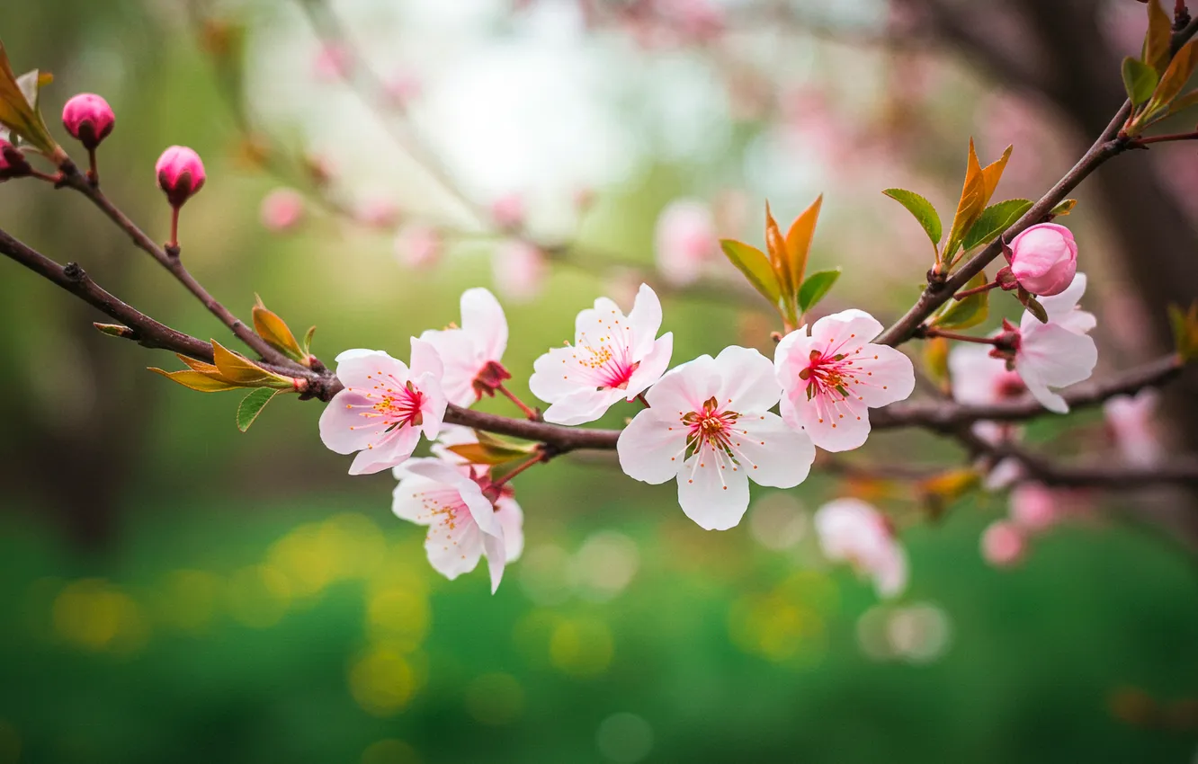 Photo wallpaper trees, branches, flowers, Apple, flowers, garden, garden, Wallpaper