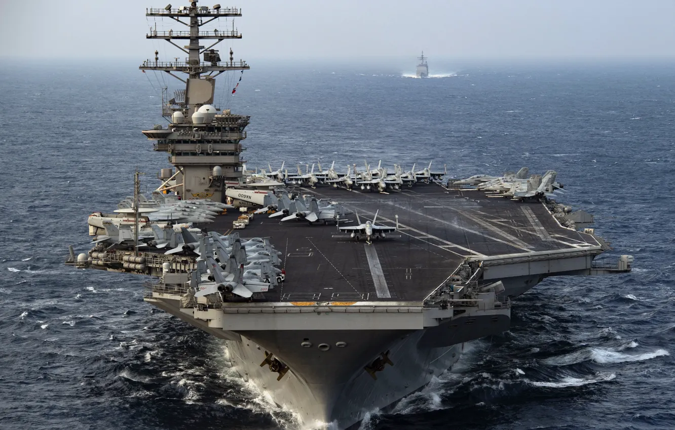 Photo wallpaper aircraft carrier, USS Nimitz, CVN 68