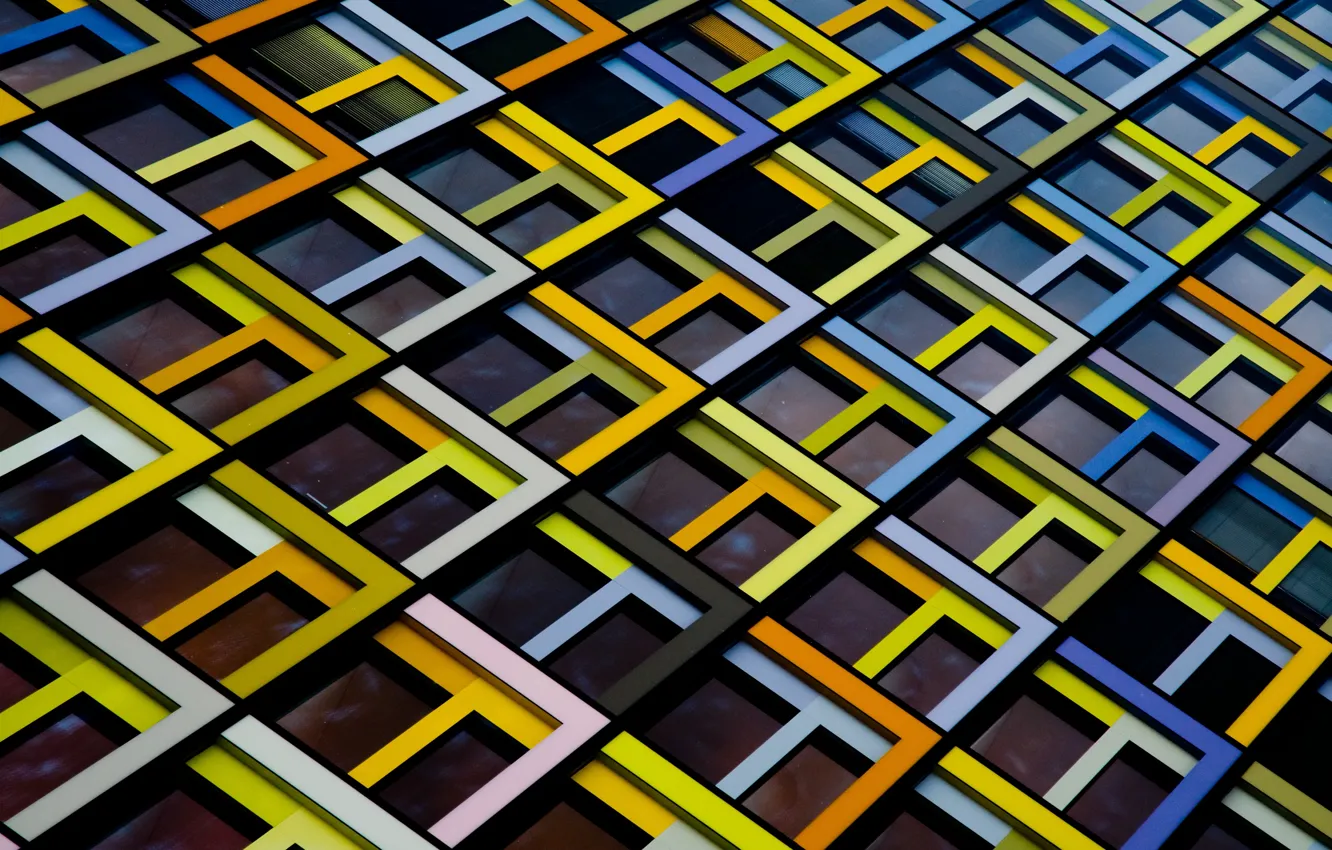 Photo wallpaper abstraction, strip, network, graphics, frame, structure, squares, window