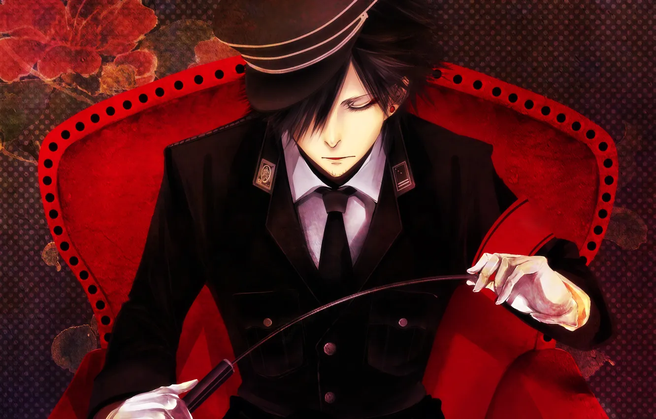 Photo wallpaper chair, gloves, form, pointer, guy, sitting, art, Zeill Tzm