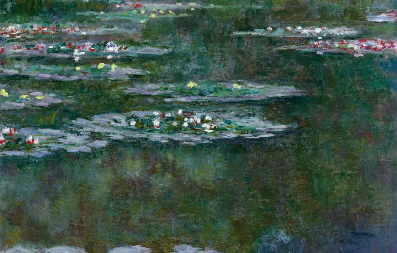 Photo wallpaper flowers, nature, pond, picture, Claude Monet, Claude Monet, Water lilies