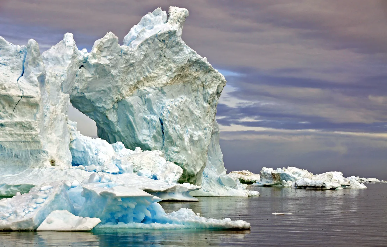 Photo wallpaper cold, water, the ocean, ice, iceberg, frost, ice, floe