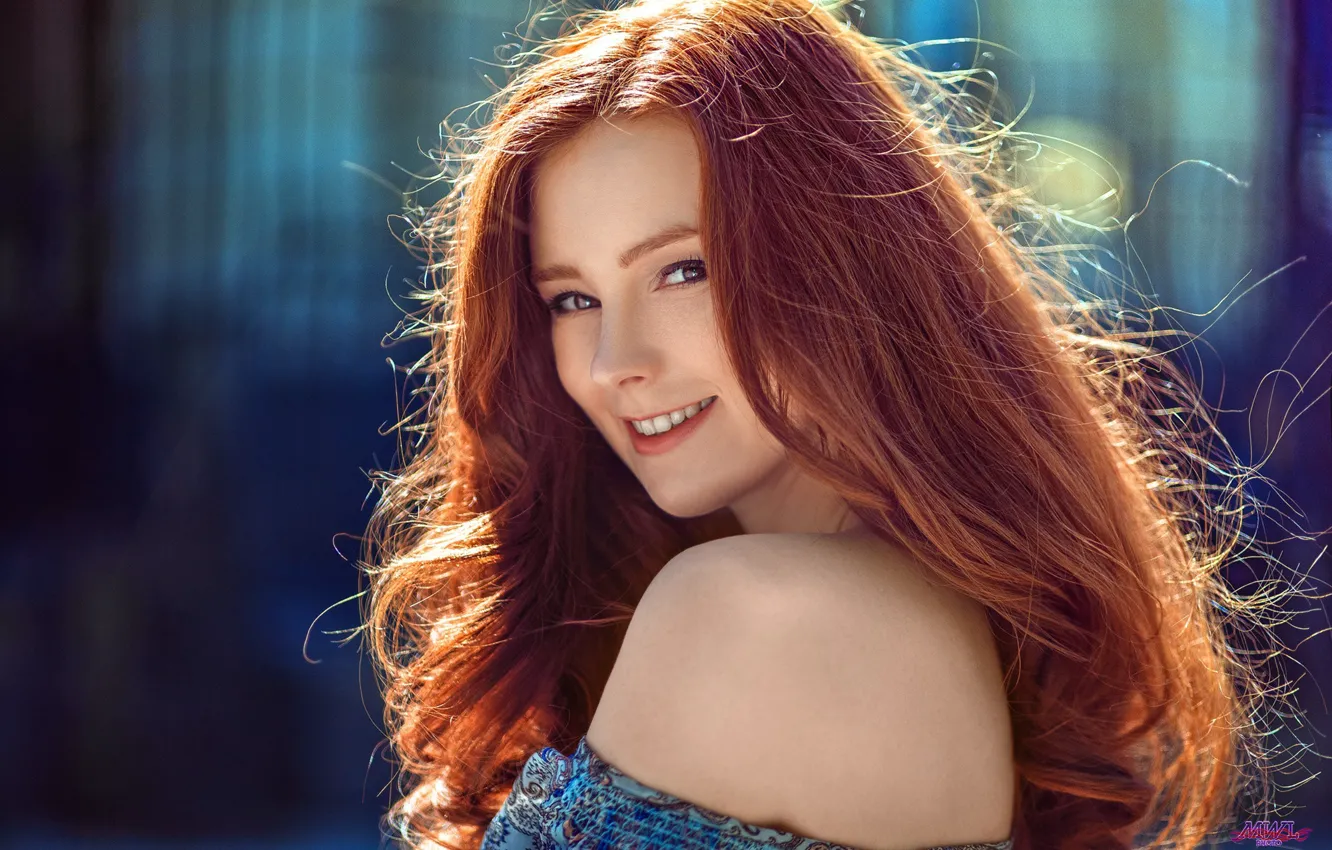 Photo wallpaper girl, photo, model, redhead, portrait, bare shoulders, MWL Photo, Aleksandra Girskaya